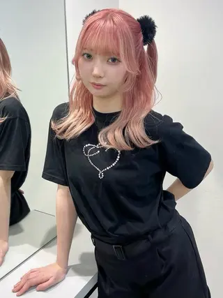 ロング カラー 🩰ピンクベージュ 💞midori💞のヘアスタイル