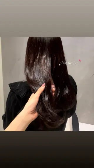 ロング カラー 𝒎𝒐𝒆🩰 名駅/ヘアメ/暖色♡のヘアスタイル