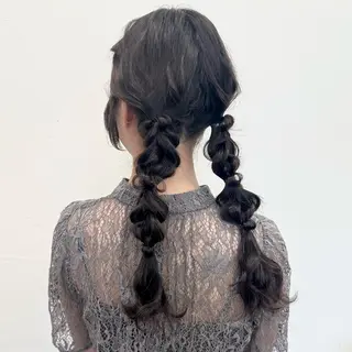 ミディアム カラー パーマ ヘアアレンジ メンズ キッズ 顔周りcut/ 艶ワンカラー♥ちさきのヘアスタイル