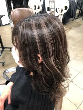 セミロング カラー 髪質改善/レイヤー 兼折楓馬のヘアスタイル