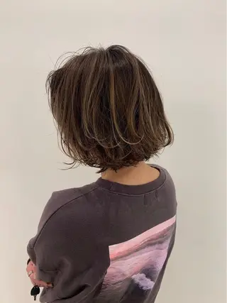 ショート カラー ヘアアレンジ mihoko/ ニュアンスパーマのヘアスタイル