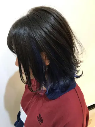 ミディアム カラー ヘアアレンジ 佐藤 魁人のヘアスタイル