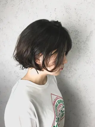 ショート カラー パーマ ヘアアレンジ 韓国ヘア✨グレージュ カラーasamiのヘアスタイル