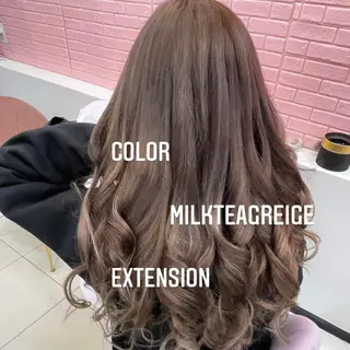 ロング カラー エクステ🩵ブリーチ 韓国ヘア🩵KAEのヘアスタイル