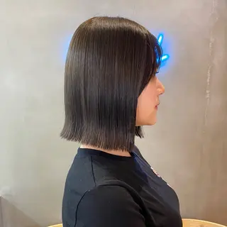 ショート パーマ ボブ縮毛矯正 韓国レイヤーRINAのヘアスタイル
