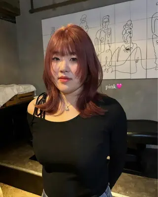 ミディアム カラー 光本 杏のヘアスタイル