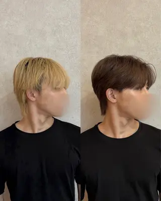 ショート カラー パーマ メンズ 韓国メンズヘア/ ダウンパーマ/歩夢のヘアスタイル