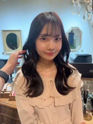 セミロング ブリーチ/エクステ はしもと　そな🫧のヘアスタイル