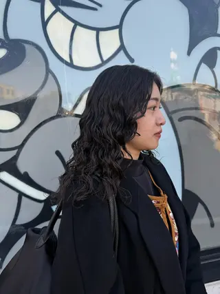 セミロング デジタルパーマ/ ウェーブパーマ/神野のヘアスタイル