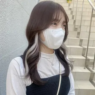 セミロング カラー ヘアアレンジ 🥀モテ暖色× エクステ🥀あかりのヘアスタイル