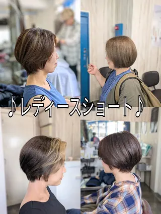 ショート カラー メンズパーマ/顔周り レイヤー店長えのもとのヘアスタイル