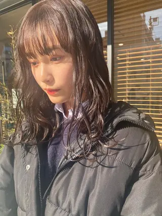 セミロング カラー ヘアアレンジ パーマ指名No1 /namiのヘアスタイル