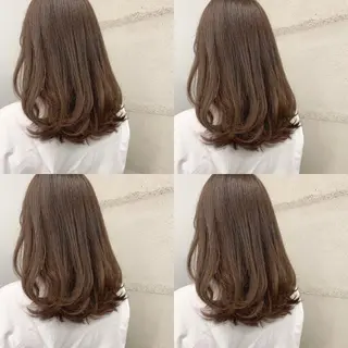 ミディアム カラー 透明感/オリーブ/ グレージュ/YUKAのヘアスタイル