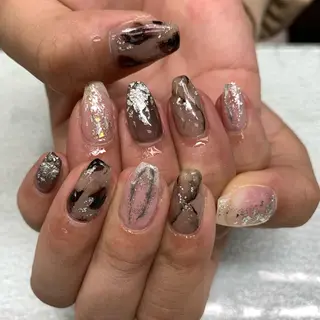 ミディアム カラー パーマ ヘアアレンジ メンズ キッズ ネイル マツエク・マツパ アイブロウ 今福鶴見ネイル 8(ｴｲﾄ)のネイルデザイン