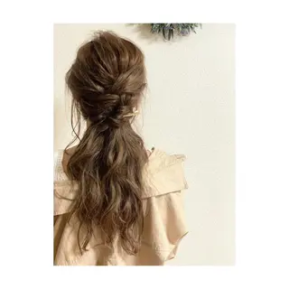 ロング ヘアアレンジ 前田 健太のヘアスタイル