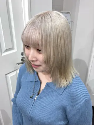 ミディアム カラー ♱地雷カラー♱ウルフ ♱ 藍衣 ♱のヘアスタイル