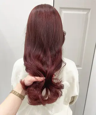 セミロング カラー ヘアアレンジ 🥀暖色韓国ヘア💕 保科侑花のヘアスタイル
