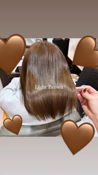 ミディアム 西 沙菜/トレンド カラー/透明感カラーのヘアスタイル