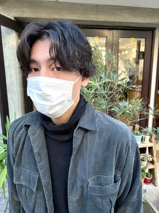 ショート パーマ メンズ 木村陸弥 似合わせ 透明感カラー🌿のヘアスタイル