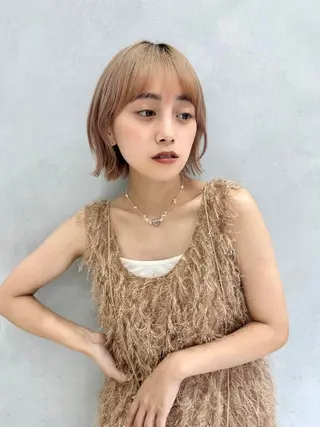 ショート カラー 盛れる韓国ヘア🩰/ 透明感カラー/華のヘアスタイル