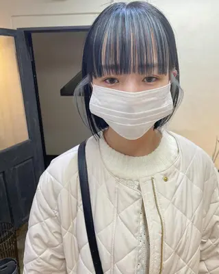 ショート カラー ヘアアレンジ 丸山渉/パーマ エフェクトブリーチのヘアスタイル