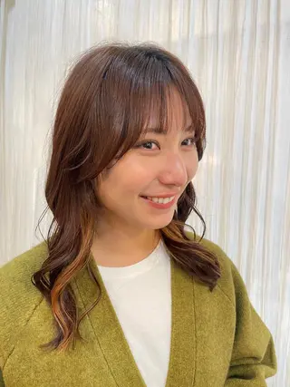 セミロング KURIA‪‪*⋆ஐ ブリーチ/韓国ヘアのヘアスタイル