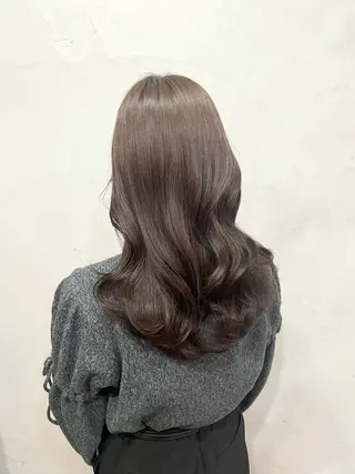 セミロング カラー La  fith hair lien西宮北口所属・赤み消しカラー/透 明感カラー/有吉優香のヘアスタイル