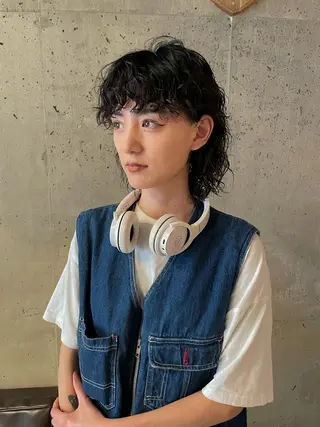 ミディアム パーマ パーマ/レイヤー 岩山丈一郎のヘアスタイル