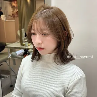 ミディアム カラー 韓国ヘア🦢🖤 Sayumiのヘアスタイル