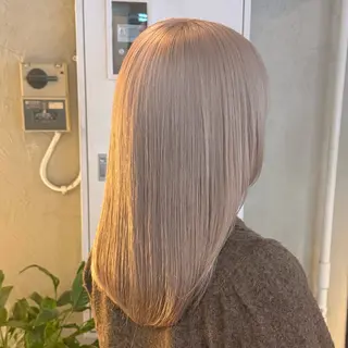 セミロング カラー 💫色落ちまで可愛い ブリーチ💫ユウゴのヘアスタイル