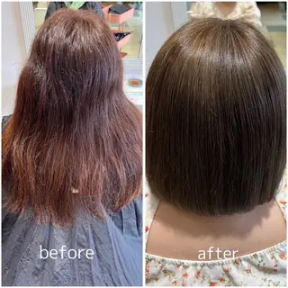 カラー ☘️折戸結菜☘️ ハイトーンカラーのヘアスタイル