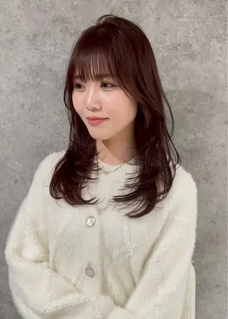 ロング レイヤーカット 縮毛矯正◽️河野泰貴のヘアスタイル