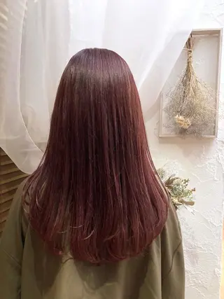 ロング カラー パーマ ヘアアレンジ Agu hair mieux宮崎大塚店所属・デザインカラー✨ 日高桃佳のヘアスタイル