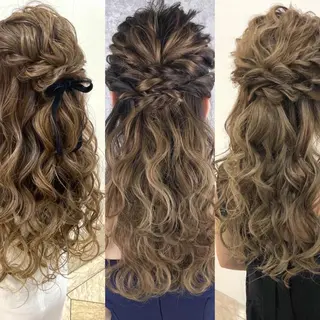 セミロング ヘアアレンジ メンズモテパーマ💙 fuwaのヘアスタイル