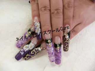 ロング ネイル ネイルサロン Cureのネイルデザイン
