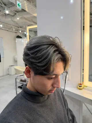 カラー メンズ R/🤎 パーマ＆ブリーチ🔥のヘアスタイル