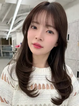 ロング レイヤー/韓国/ 顔周り/しんやのヘアスタイル