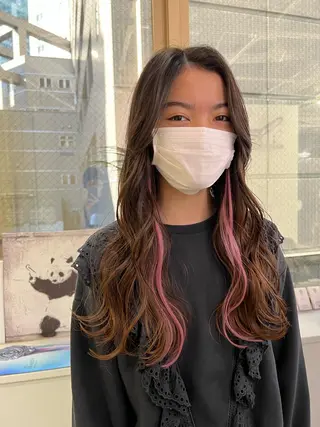 ロング ハイトーン&髪質改善 &韓国エクステ🤎のヘアスタイル