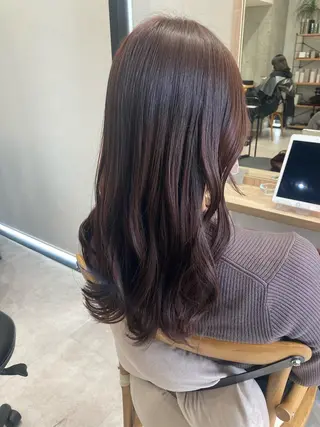 セミロング ✨色持ちの良い艶 カラー✨蟹江真世のヘアスタイル