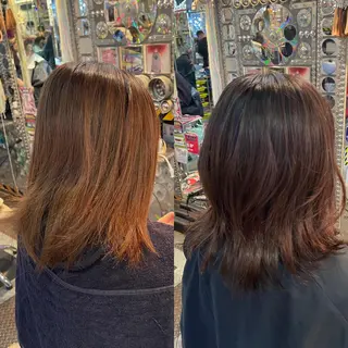 ミディアム カラー ヘアアレンジ haco+所属・🌈派手髪エクステ ブレイズ🌈ひろとのヘアスタイル