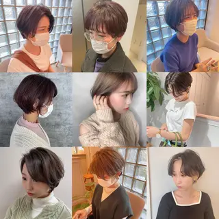 ショート カラー ヘアアレンジ 韓国ヘア🖤 YURINAのヘアスタイル