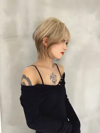 ショート カラー 透明感✖️暖色 shuheiのヘアスタイル