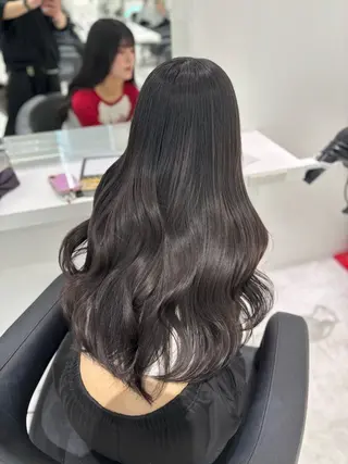 ロング カラー ブリーチなし透明感 ×縮毛矯正🤍ユウのヘアスタイル