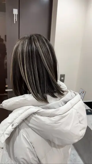 ミディアム カラー バレイヤージュ /ハイライト/もときのヘアスタイル