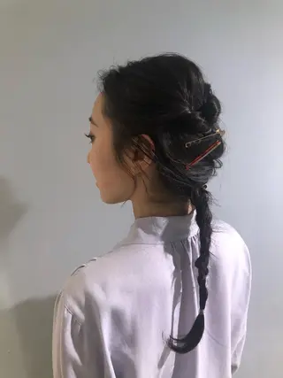 セミロング カラー ヘアアレンジ 斉藤 瑞恵のヘアスタイル