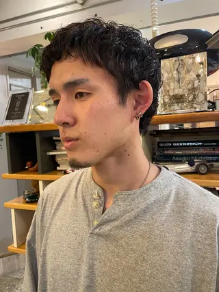 ショート パーマ メンズ BRIDGE所属・透明感カラー/パーマ hitomiのヘアスタイル