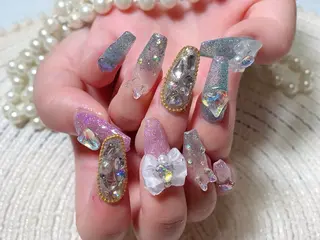 ネイル ネイルサロンAiri 長さ出し·シンプルのネイルデザイン