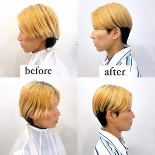 ショート カラー ヘアアレンジ メンズ HIROKO / 透明感暖色カラー🎀のヘアスタイル