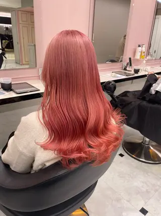 ロング カラー ヘアアレンジ ピンク・ベージュ🩰 カラー🫧とらのヘアスタイル