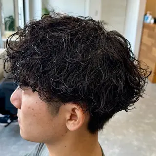 ミディアム パーマ メンズ 縮毛矯正/メンズ パーマWATARUのヘアスタイル